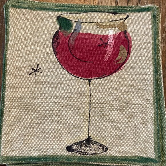 Crate & Barrel Fabric Cocktail Coasters - Picture 4 of 9